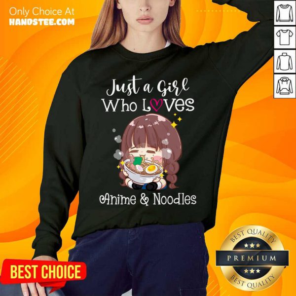 Good Womens Just A Girl Who Loves Anime Noodles Kawaii Womens Girl Shirt - Image 4