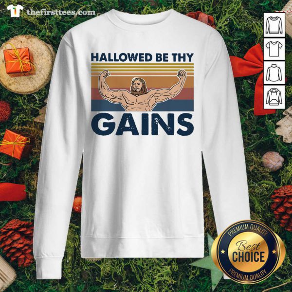 Grateful Jesus Gymer Hallowed Be Thy Gains Vintage Retro Shirt - Image 2
