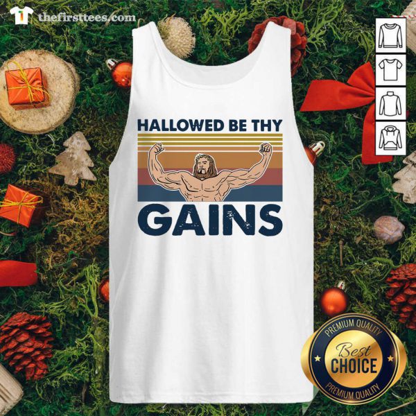 Grateful Jesus Gymer Hallowed Be Thy Gains Vintage Retro Shirt - Image 4