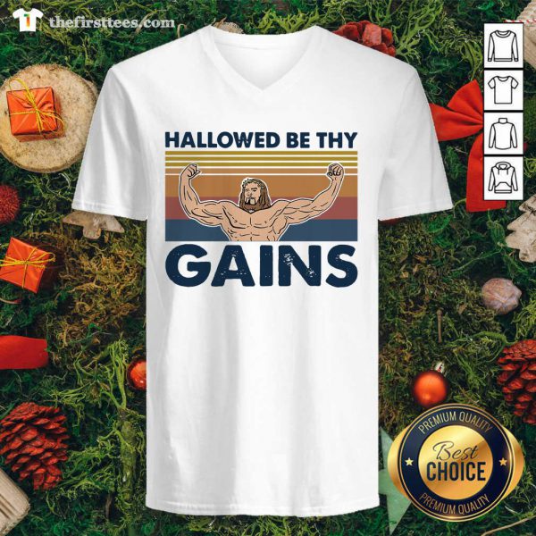 Grateful Jesus Gymer Hallowed Be Thy Gains Vintage Retro Shirt - Image 3