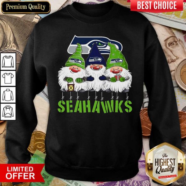 Happy Gnomies Seattle Seahawks Christmas Shirt - Image 4