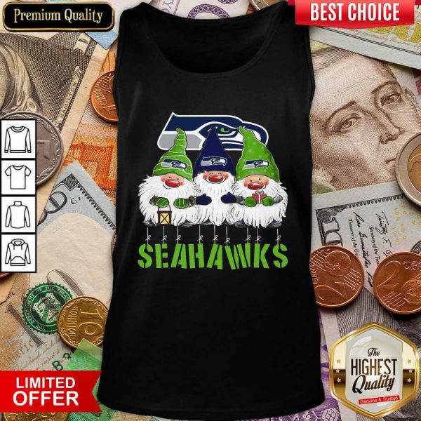 Happy Gnomies Seattle Seahawks Christmas Shirt - Image 2