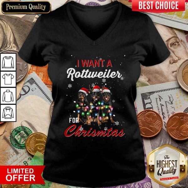 Happy I Want A Rottweiler For Christmas Shirt - Image 3