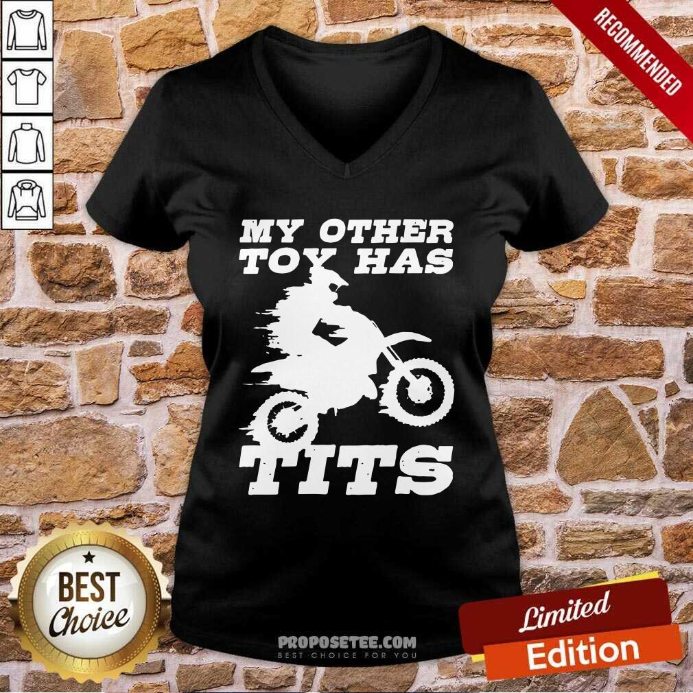 Happy Motorcycle My Other Toy Has Tits Shirt - Image 3