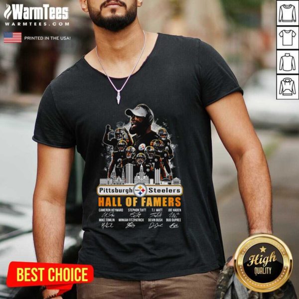 Hot Pittsburgh Steelers Hall Of Famers Signatures Shirt - Image 5