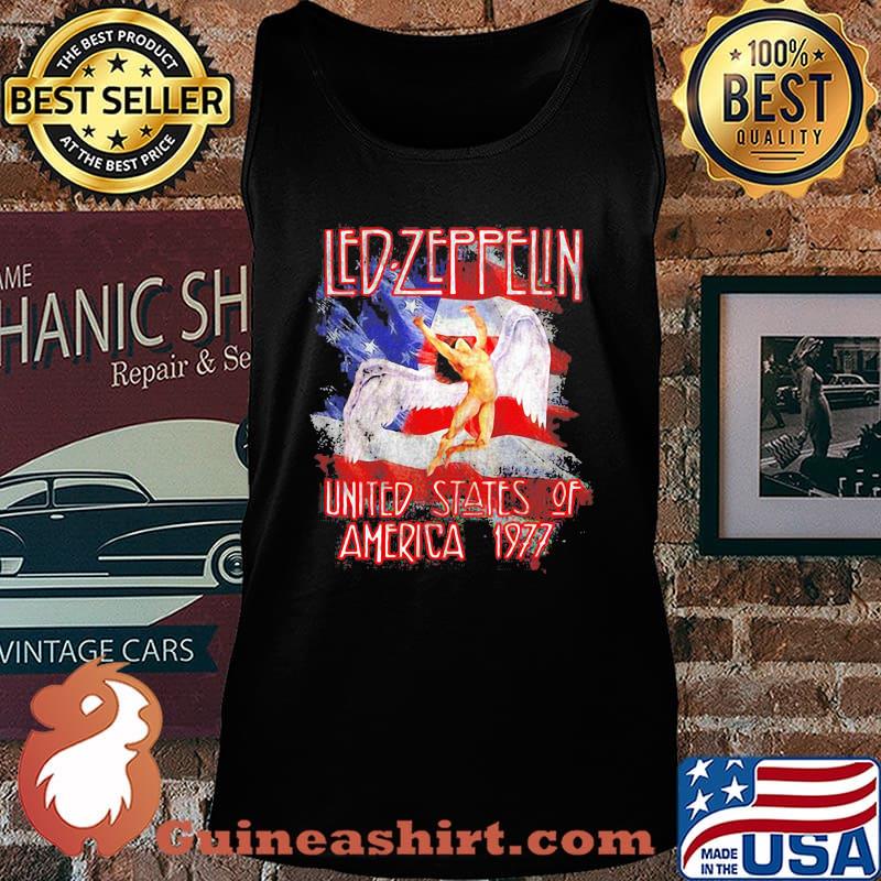 Led Zeppelin United States Of America 1977 American Flag Shirt Tank top