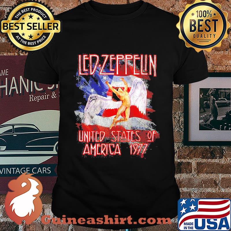 Led Zeppelin United States Of America 1977 American Flag Shirt