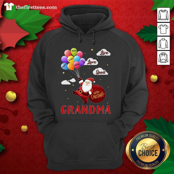 Lovely Santa Claus Merry Christmas Grandma Live Love Spoil Shirt - Image 5