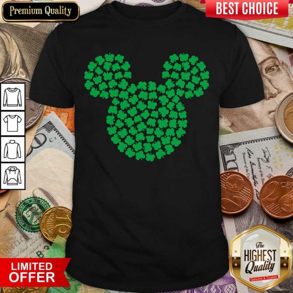 Nice Mickey Mouse Green Four Leaf Clover Shamrock St Patricks Shirt