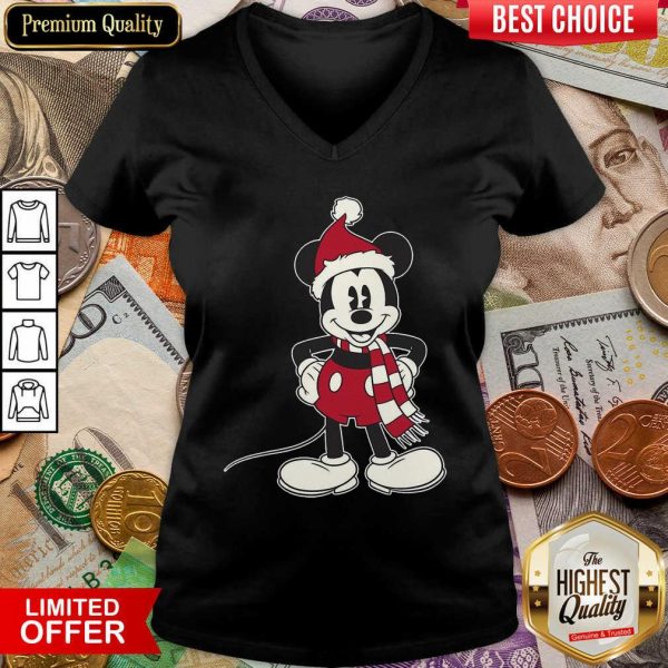 Nice Mickey Mouse Santa Hat Merry Christmas Shirt - Image 3