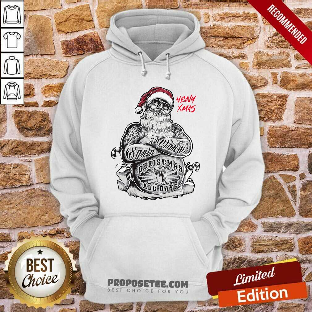 Official Tattoo Heavy Xmas Santa Claus Christmas All Days Shirt - Image 2