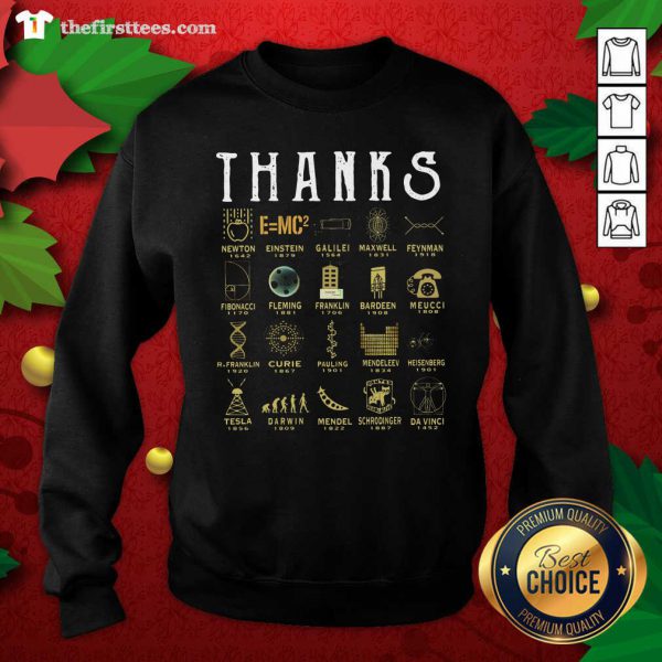 Official Thanks Newton 1642 Einstein 1879 Galilei 1564 Maxwell 1831 Feynman 1918 Fibonacci 1170 Shirt - Image 3
