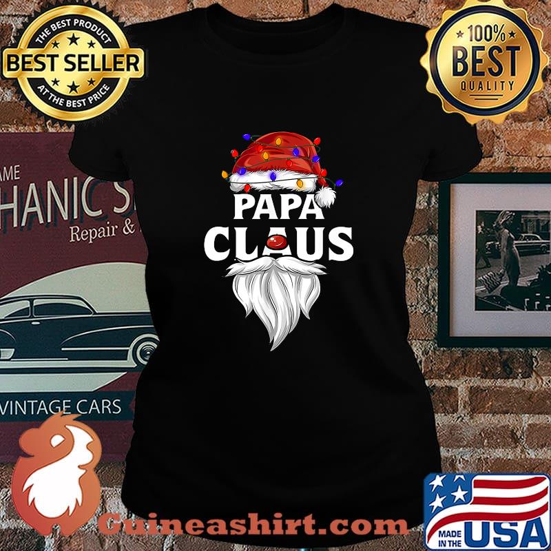 Papa Claus Pun Joke Santa Daddy Christmas Lights Shirt Laides tee