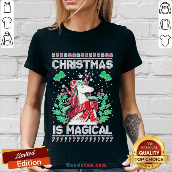 Pretty Unicorn Christmas Is Magical Ugly Christmas Shirt - Image 2