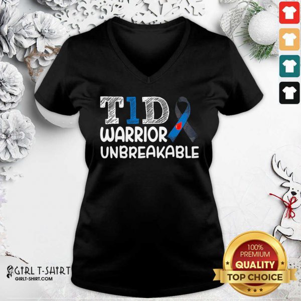 Top Diabetes T1D Warrior Unbreakable Shirt - Image 2