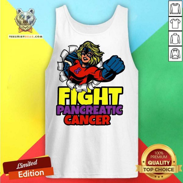 Top Fight Pancreatic Cancer Purple Ribbon Women Girls Shirt - Image 3