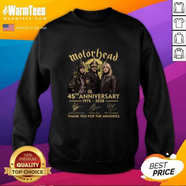 Top Motorhead 45th Anniversary Thank You For The Memories Signatures Shirt - Image 3