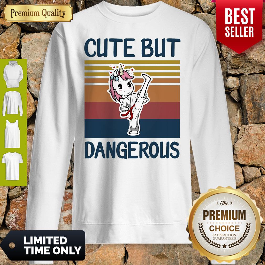 Top Unicorn Cute But Dangerous Vintage Shirt - Image 5