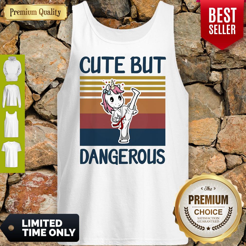 Top Unicorn Cute But Dangerous Vintage Shirt - Image 2