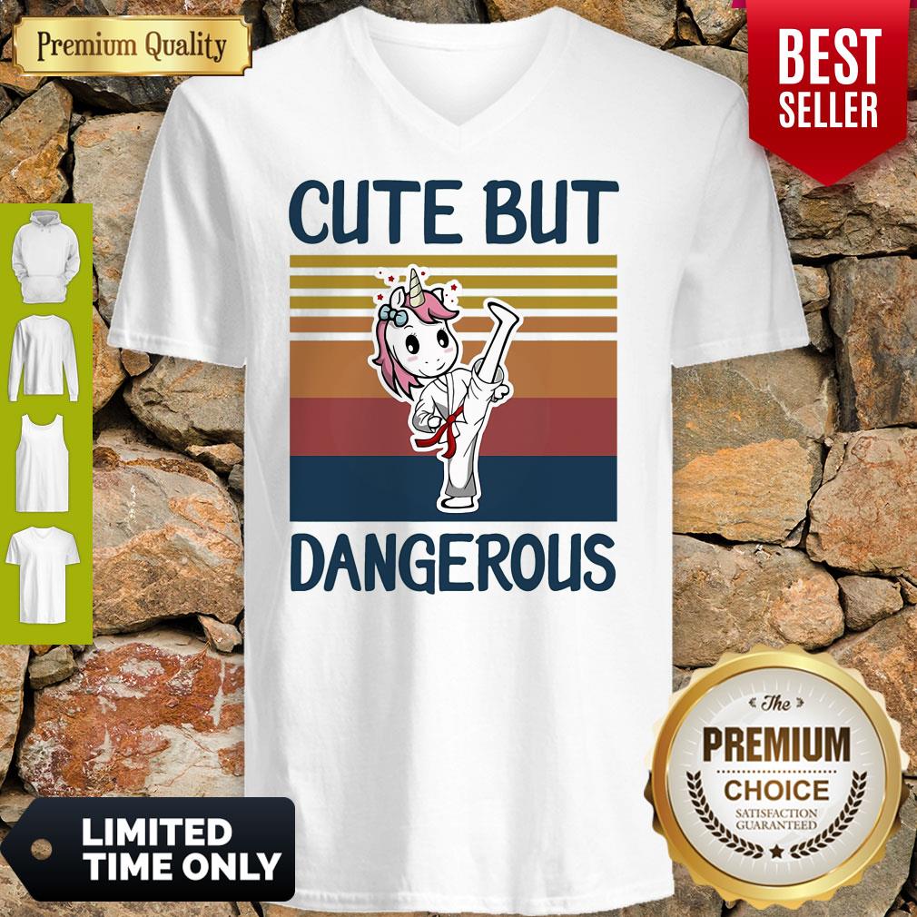 Top Unicorn Cute But Dangerous Vintage Shirt - Image 4