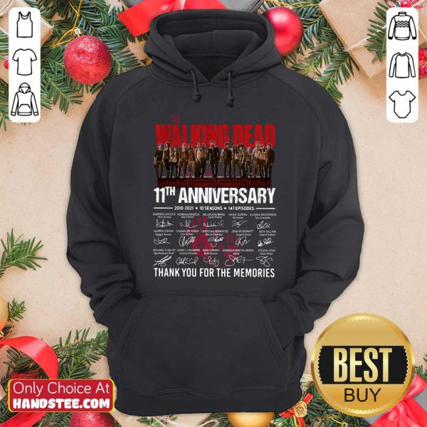 Walking Dead 11th Anniversary 2010 2021 10 Seasons 147 Episodes Thank You For The Memories Signatures Shirt - Image 2