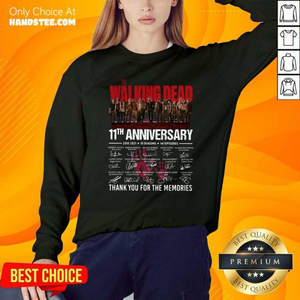 Walking Dead 11th Anniversary 2010 2021 10 Seasons 147 Episodes Thank You For The Memories Signatures Shirt - Image 5