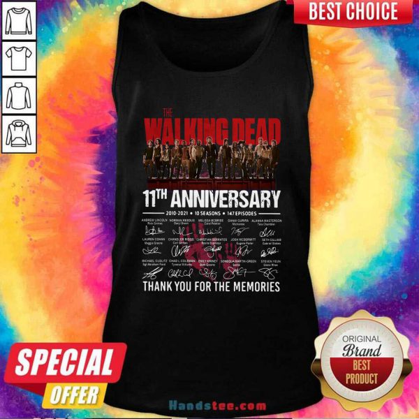 Walking Dead 11th Anniversary 2010 2021 10 Seasons 147 Episodes Thank You For The Memories Signatures Shirt - Image 4