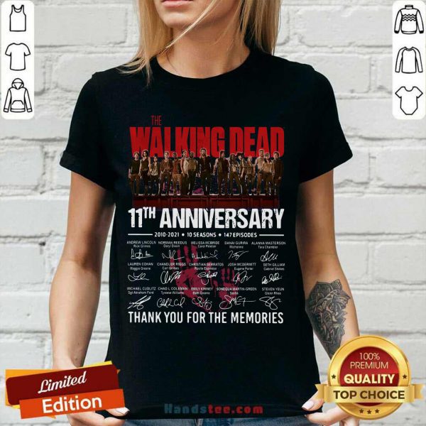 Walking Dead 11th Anniversary 2010 2021 10 Seasons 147 Episodes Thank You For The Memories Signatures Shirt - Image 3