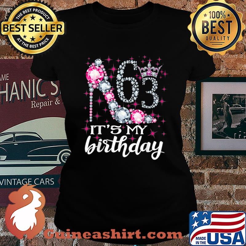 63 It's My Birthday 1958 63rd Birthday Shoes Diamond Queen Shirt Laides tee