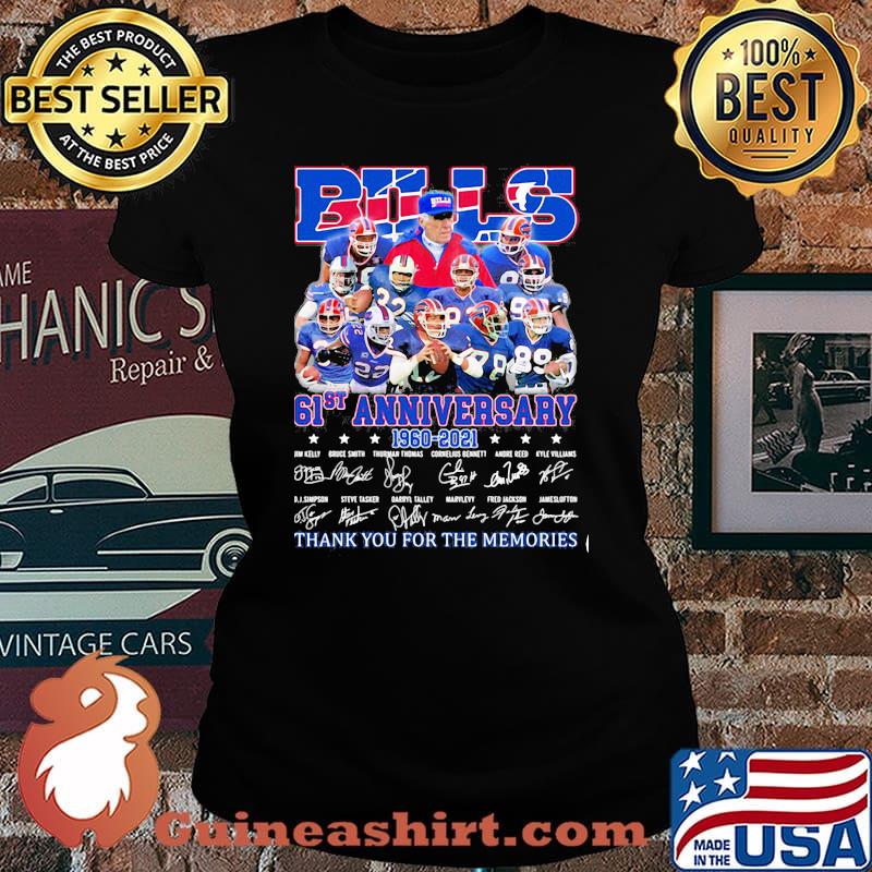 Bills 61st Anniversary 1960 2021 Thank You For The Memories Signature Shirt Laides tee