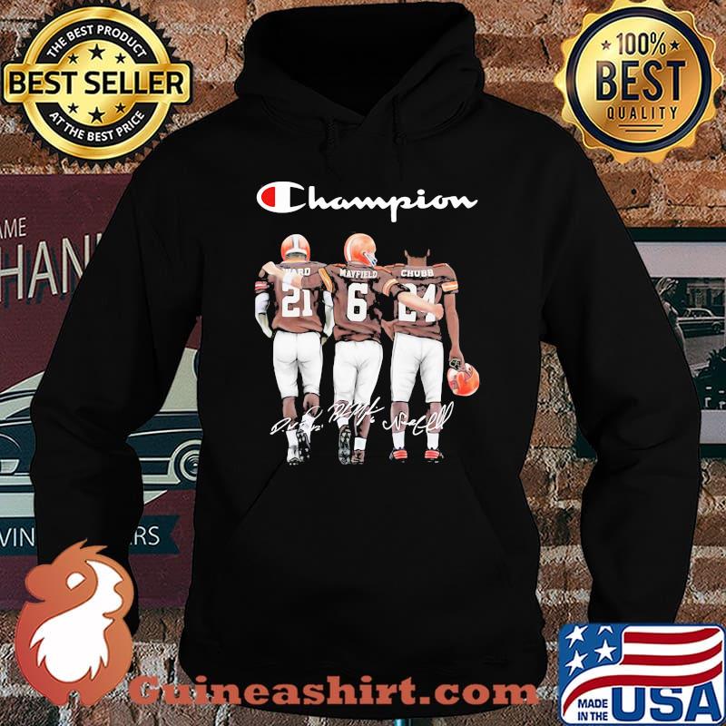 Champion Cleveland Browns Nick Chubb Baker Mayfield Signature Football Shirt Hoodie