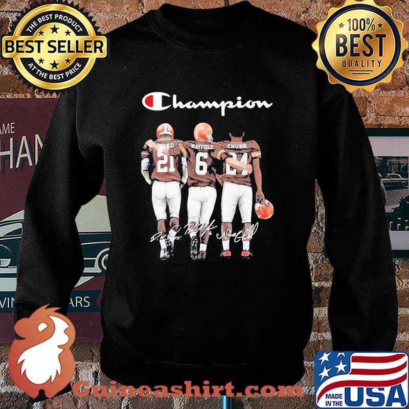 Champion Cleveland Browns Nick Chubb Baker Mayfield Signature Football Shirt Sweater
