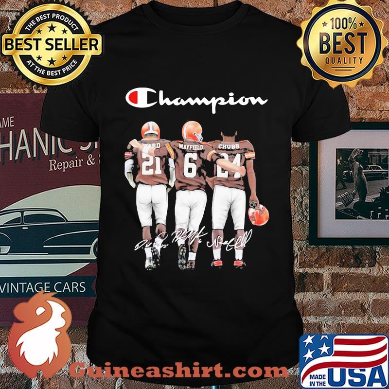 Champion Cleveland Browns Nick Chubb Baker Mayfield Signature Football Shirt