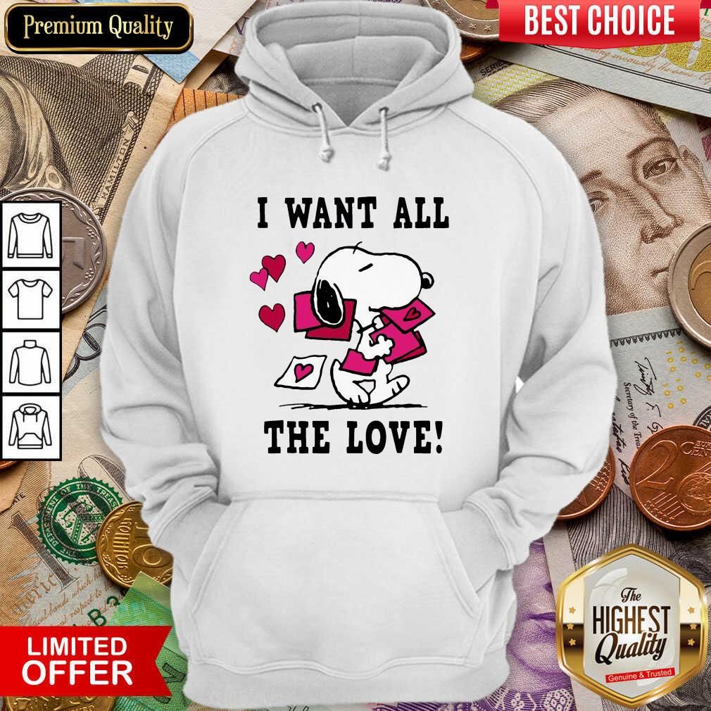 Cute Peanuts Snoopy All The Love Valentines Shirt - Image 3