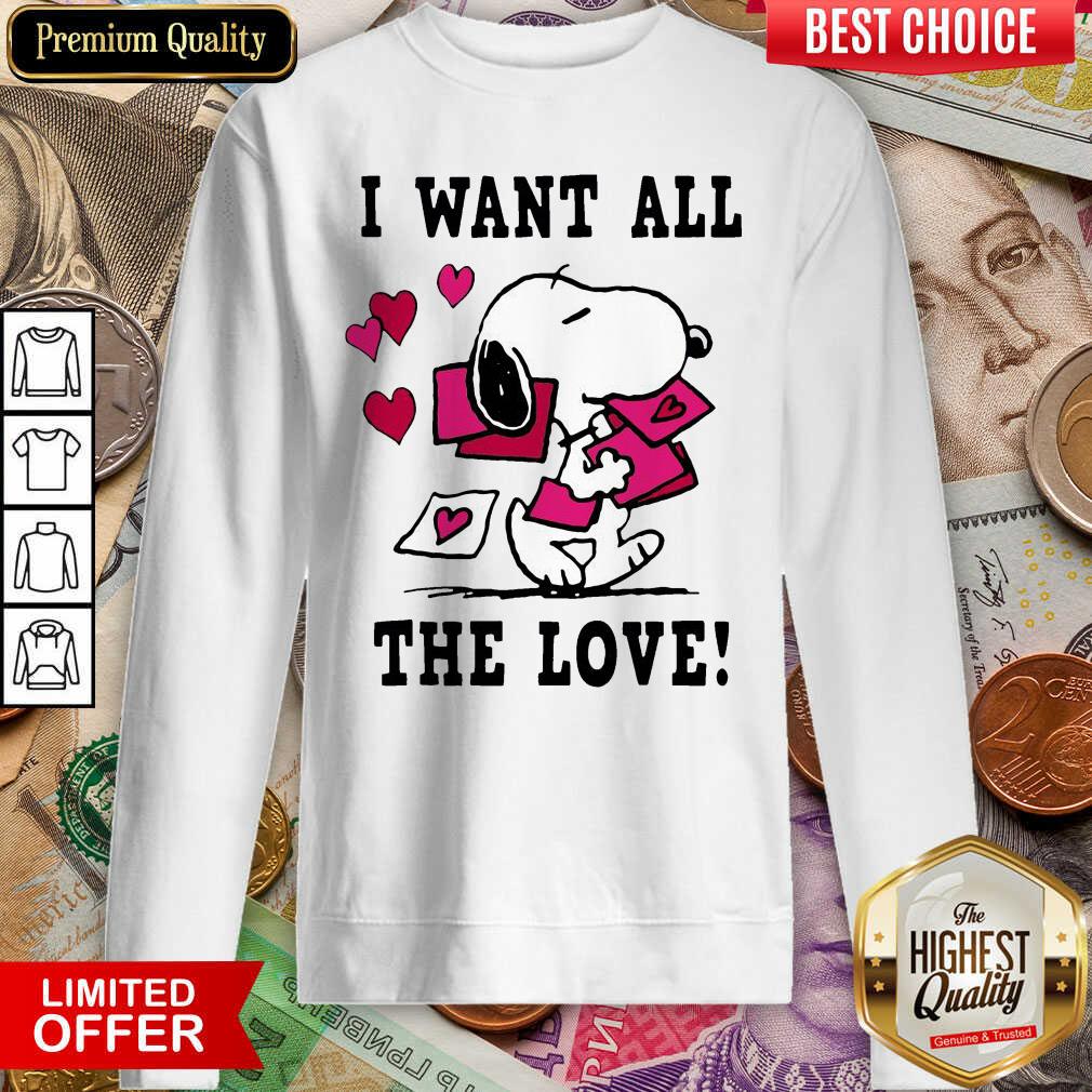 Cute Peanuts Snoopy All The Love Valentines Shirt - Image 2