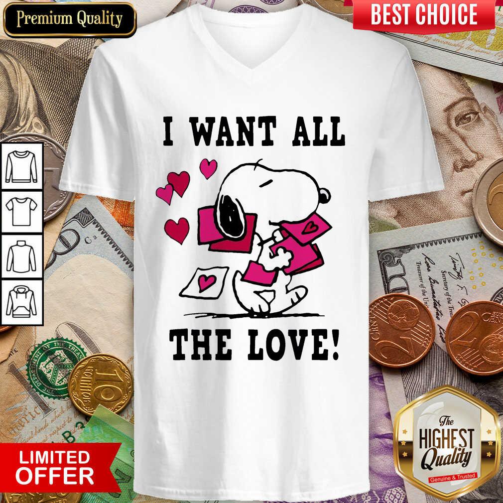 Cute Peanuts Snoopy All The Love Valentines Shirt - Image 4