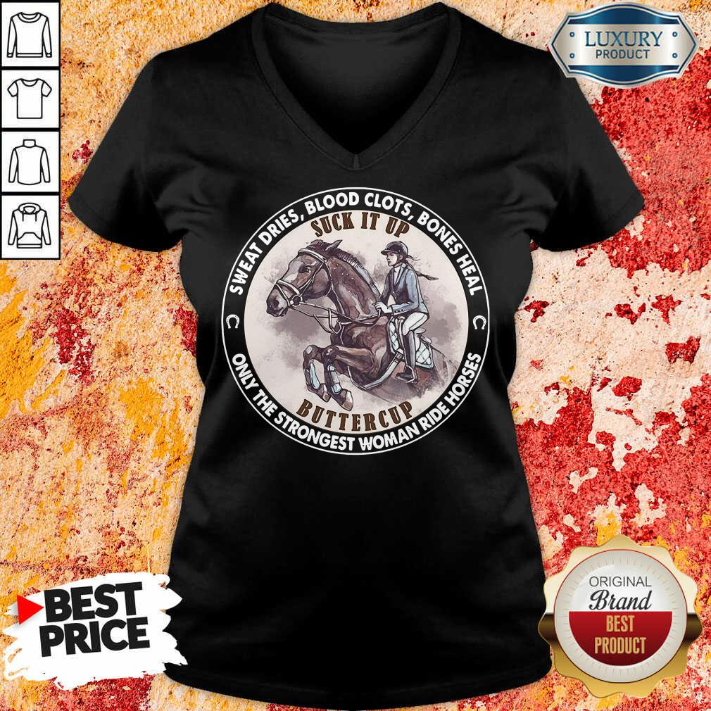 Good SweatThe Strongest Woman Ride Horses Shirt - Image 3
