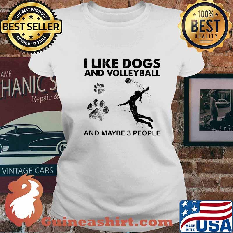 I Like Dogs And Volleyball And Maybe 3 People Shirt Ladies tee