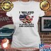 I Walked The Walk In Combat Boots And Dogtags Veteran American Flag Shirt Ladies tee