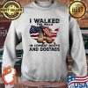 I Walked The Walk In Combat Boots And Dogtags Veteran American Flag Shirt Sweater