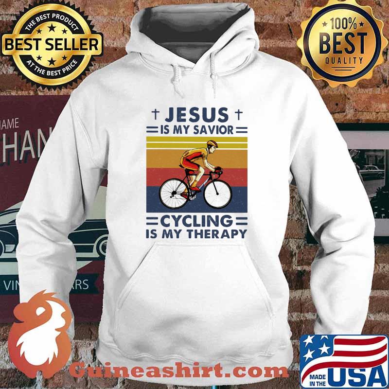 Jesus Is My Savior Cycling Is My Therapy Vintage Shirt Hoodie