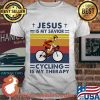 Jesus Is My Savior Cycling Is My Therapy Vintage Shirt