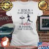Jesus Is My Saviour Running IS My Therapy Cross Flower Shirt Ladies tee