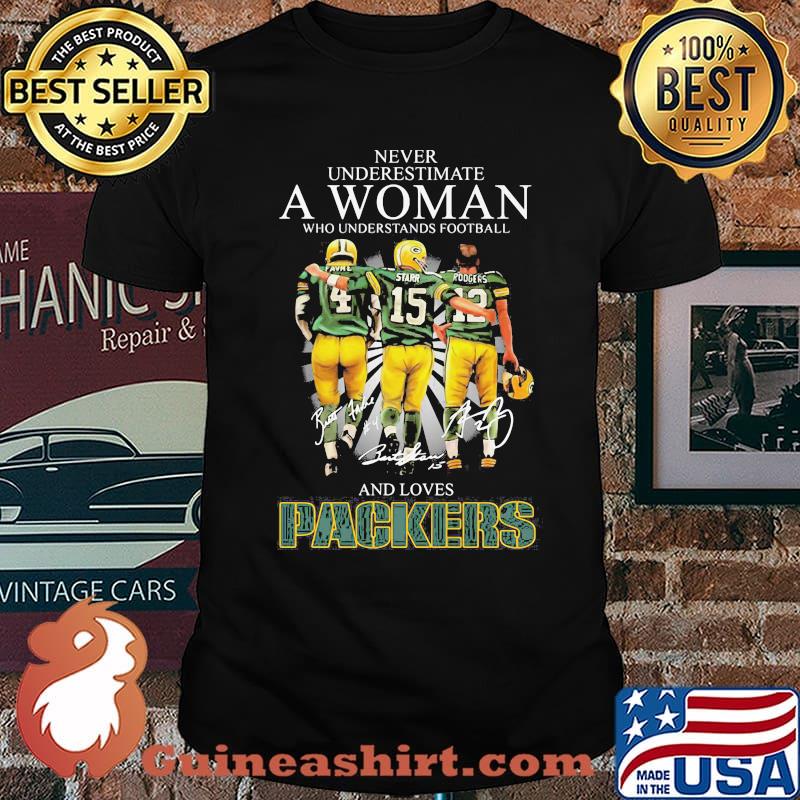 Never Underestimate A Woman Who Understand Football And Loves Packers Signature Shirt Unisex