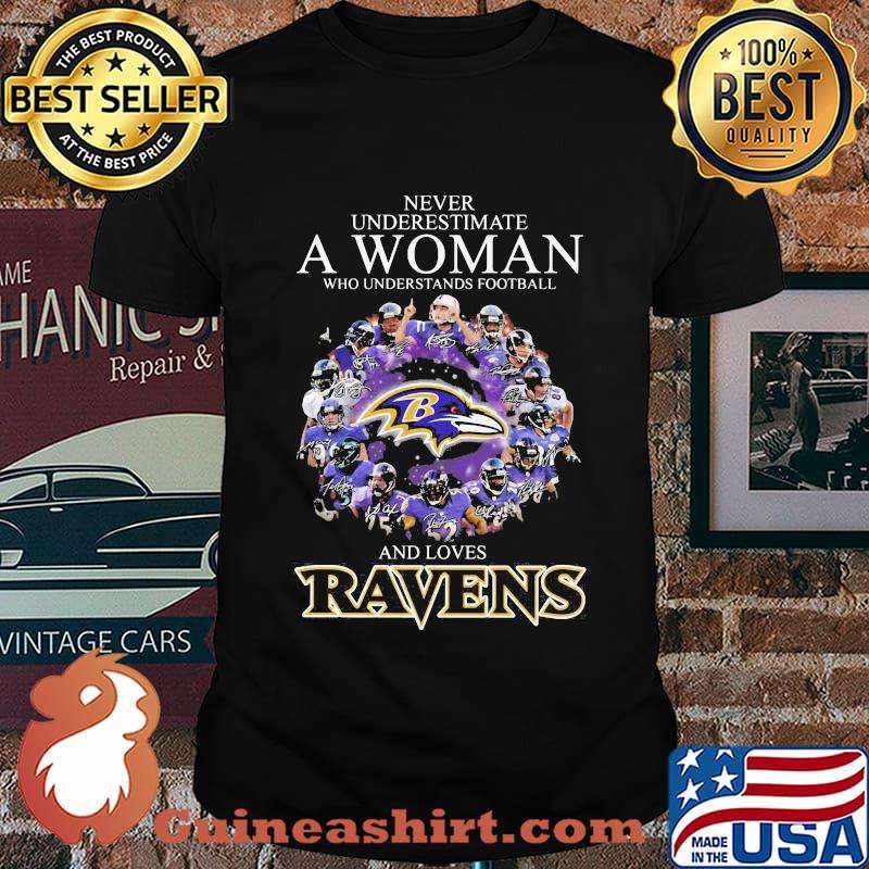 Never Underestimate A Woman Who Understands Football And Loves Ravens Football Shirt