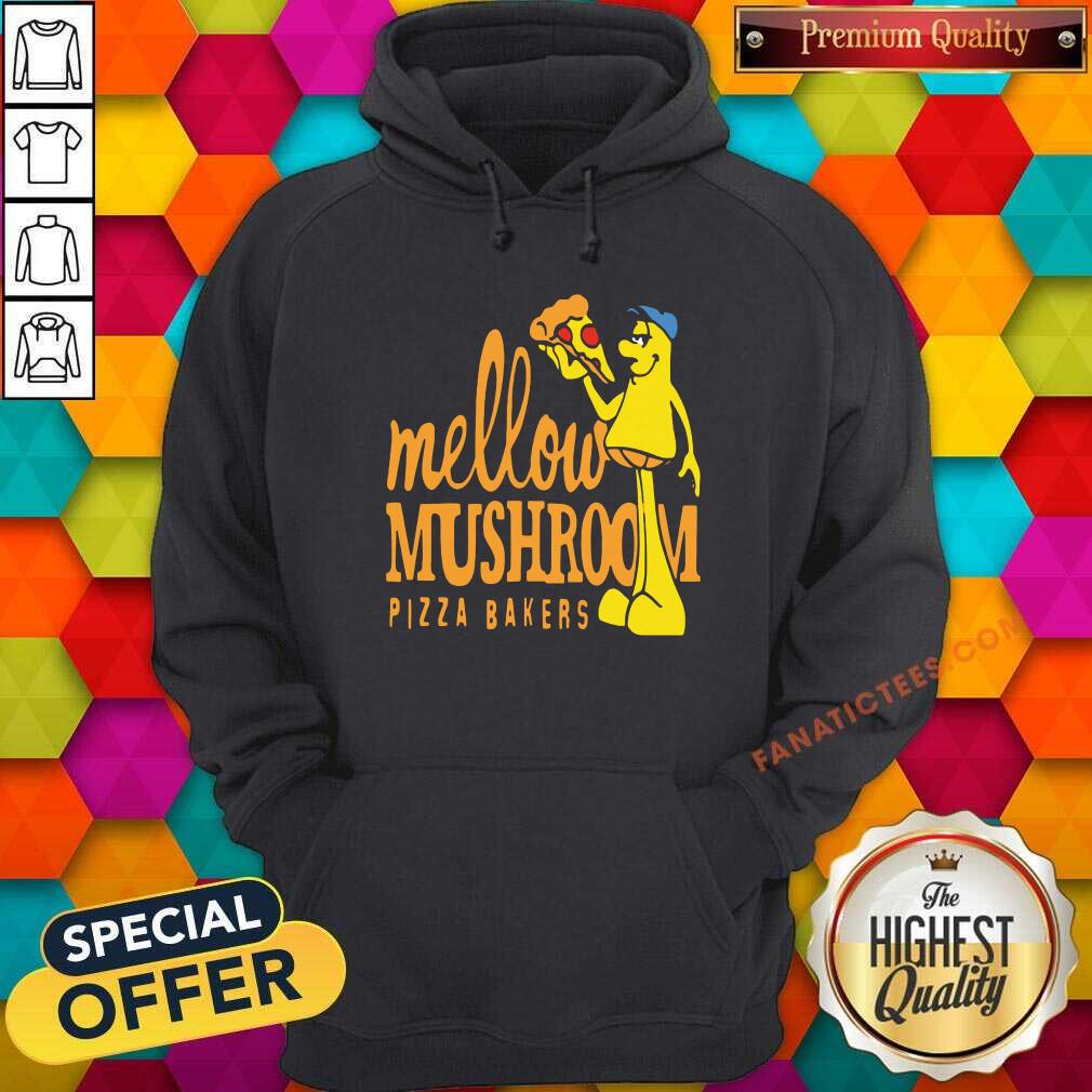 Official Mellow Climbing Merchandise Mushroom Pizza Bakers Shirt - Image 3