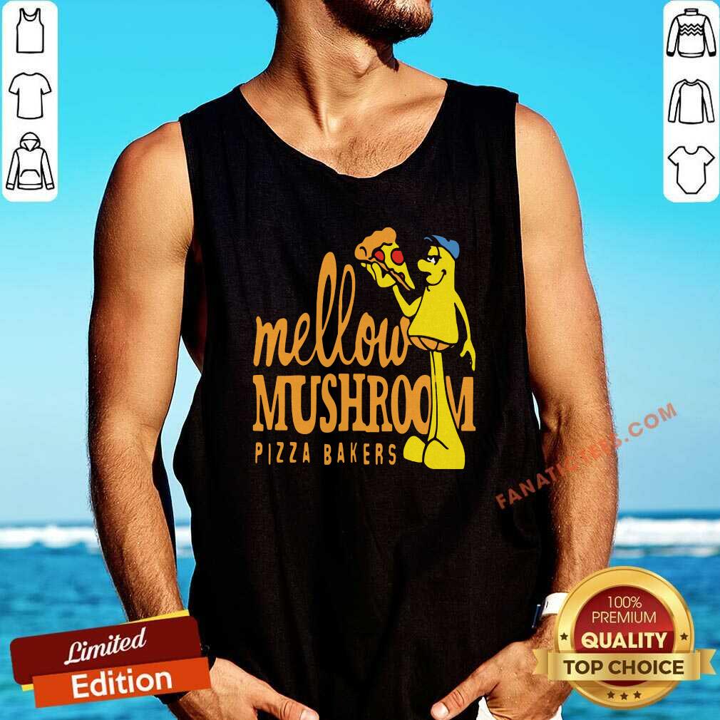Official Mellow Climbing Merchandise Mushroom Pizza Bakers Shirt - Image 5