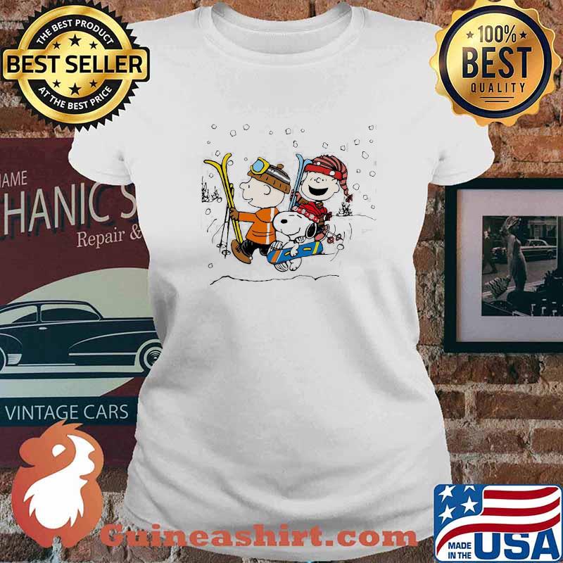 Official Snoopy And Friends Snowboarding Shirt Ladies tee