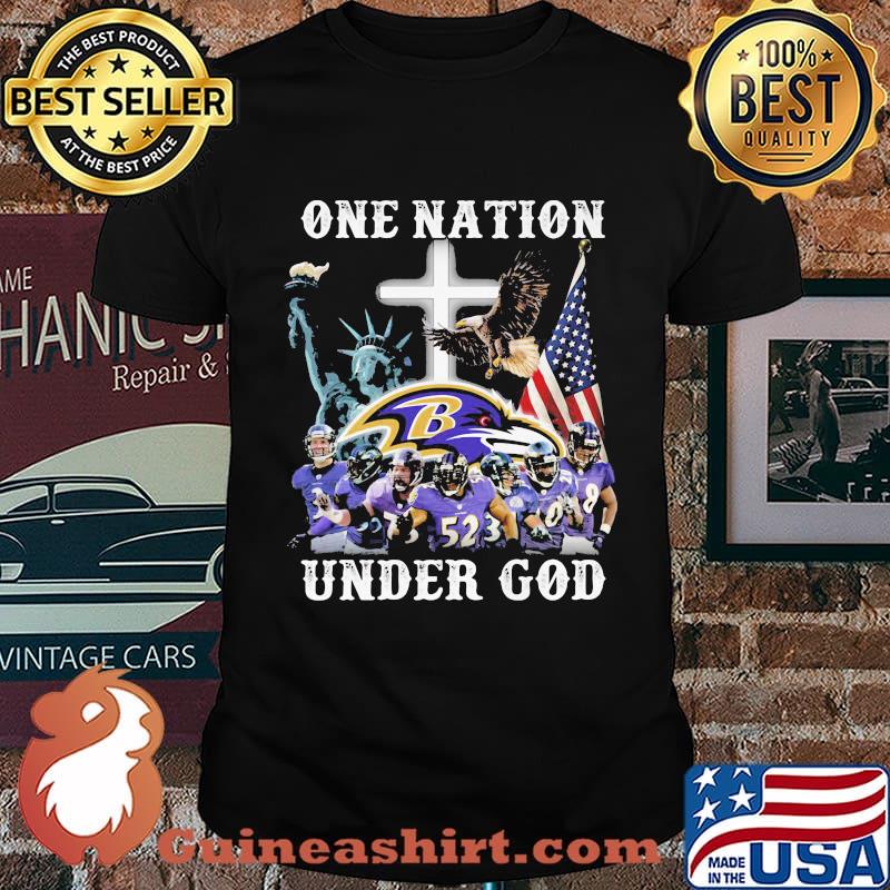 One Nation Under God Baltimore Ravens American Flag Shirt