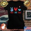 Peace Love Teach Teacher Book Heart Shirt Laides tee